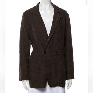 Olive textured soft blazer jacket